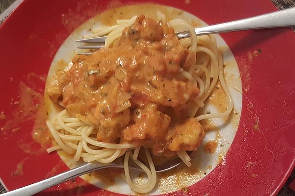 Spaghetti with Scampi and Tomato Sauce