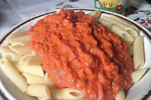 Spaghetti with Sheep Cheese and Cream Cheese Pesto Sauce