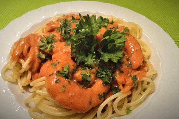 Spaghetti with Shrimp or Prawns À La Boatswain