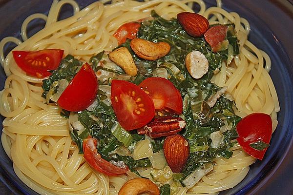 Spaghetti with Swiss Chard