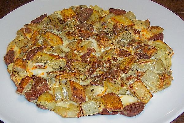 Spanish Potato Omelette with Paprika Sausage