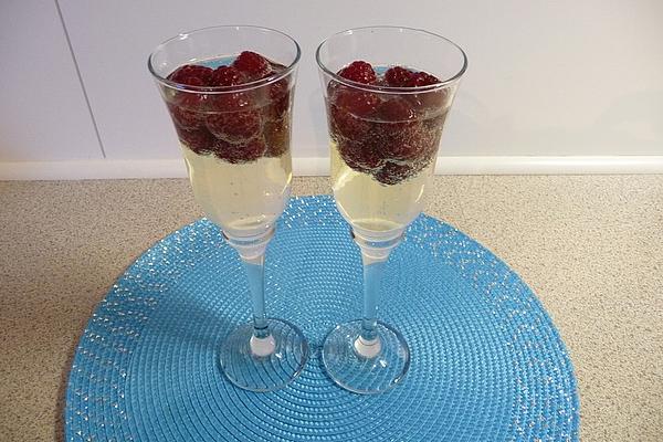 Sparkling Wine with Raspberries