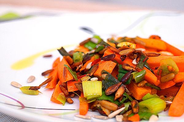 Spicy Carrot Salad with Sunflower Seeds