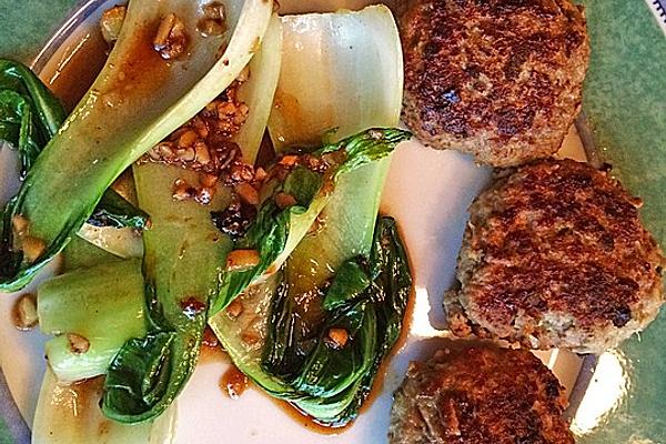 Spicy Ginger Meatballs with Pak Choi