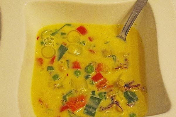 Spicy Saffron Soup with Seafood