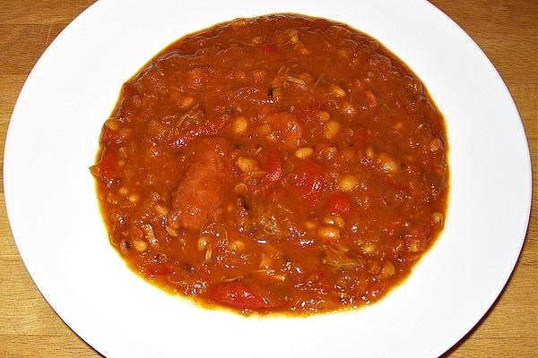 Spicy Serbian Style Bean Soup with Beef