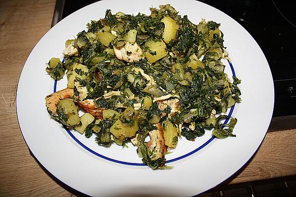 Spinach and Potato Pan with Chicken