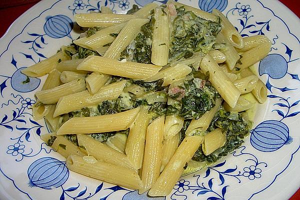 Spinach – Feta – Noodles with Bacon