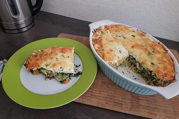 Spinach Lasagna with Carrots and Parsnips