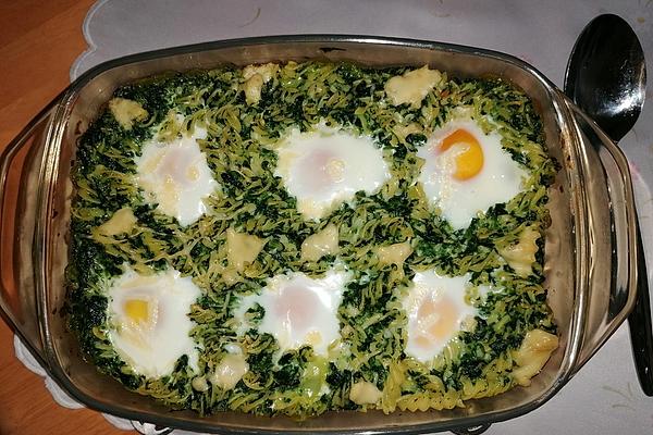 Spinach – Pasta Bake with Egg