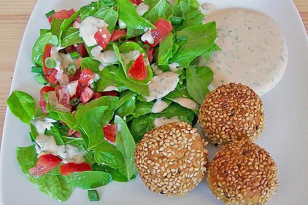 Spinach Salad with Chickpea Balls