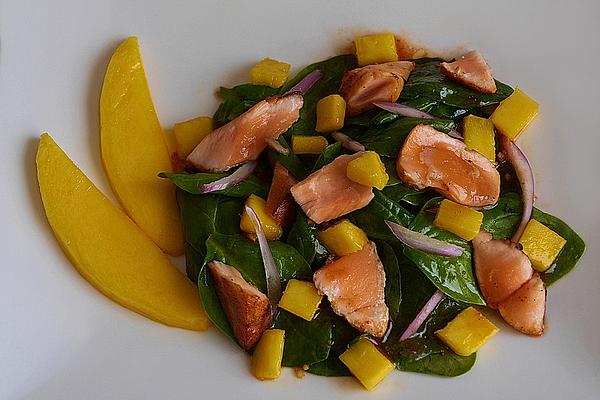 Spinach Salad with Mango and Salmon