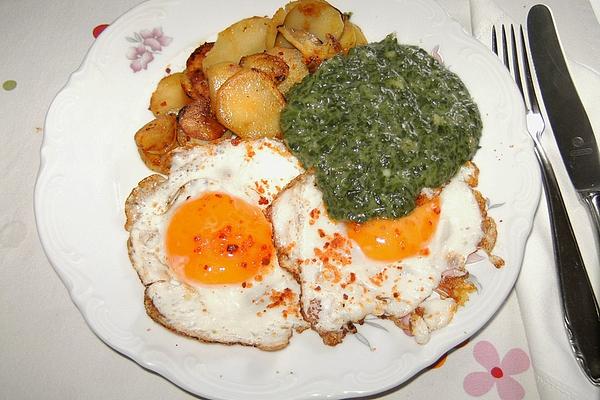 Spinach with Fried Egg