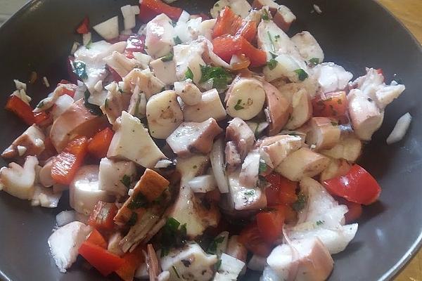 Squid Salad with Peppers and Garlic