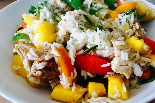 Stir-fry Vegetables with Rice and Turkey Meat