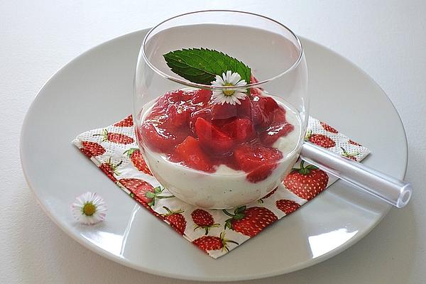 Strawberries on Yogurt Curd