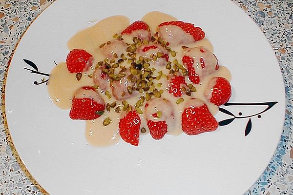Strawberries with Marzipan Sauce