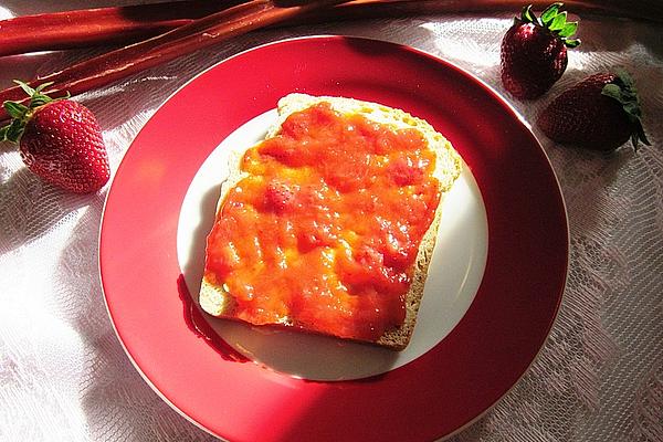 Strawberry and Rhubarb Jam with Sparkling Wine