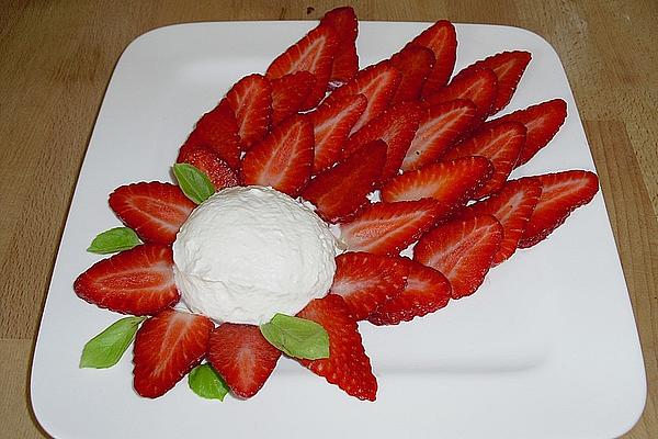 Strawberry Carpaccio with Coconut Cream