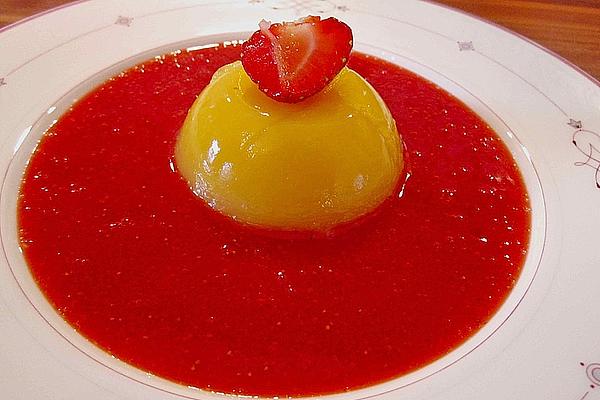 Strawberry – Orange – Cold Bowl with Vanilla Pudding