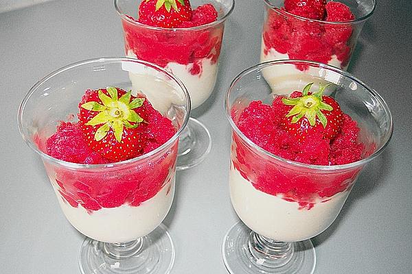 Strawberry Puree Crushed with Vanilla Cream
