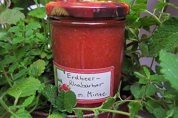 Strawberry-rhubarb Jam with Mint