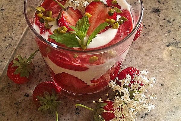 Strawberry Tiramisu with Elderberry Syrup