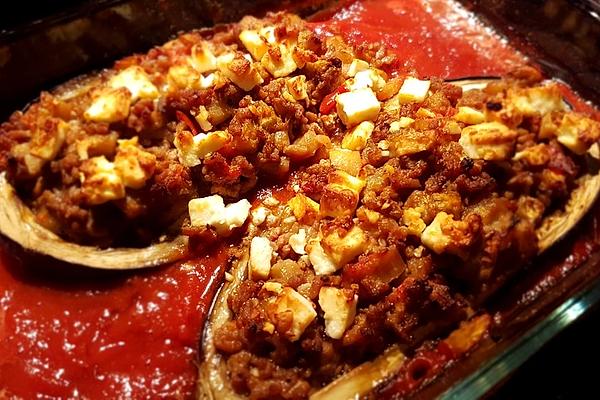 Stuffed and Gratinated Eggplant