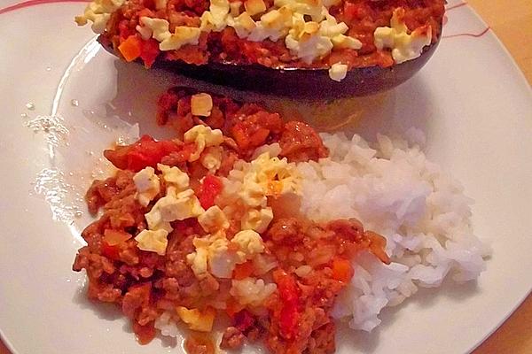 Stuffed Aubergines Baked with Sheep Cheese