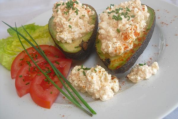 Stuffed Avocado with Cottage Cheese