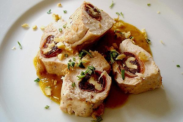 Stuffed Chicken Breast on Apricot and Rosemary Sauce