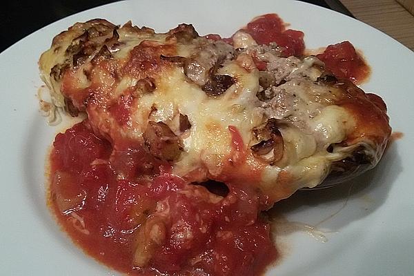 Stuffed Eggplant Baked with Cheese