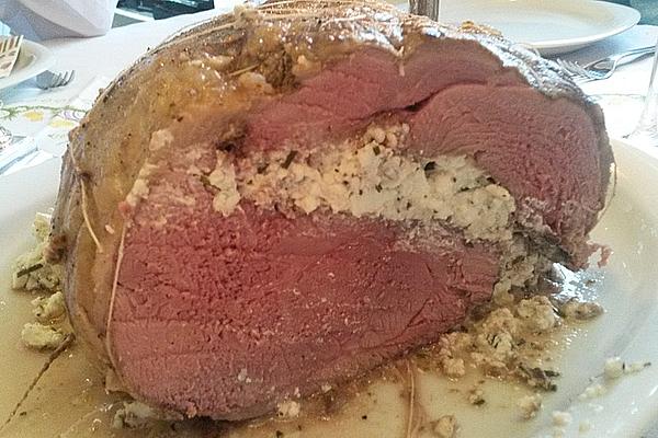 Stuffed Leg Of Lamb with Sheep Cheese and Rosemary