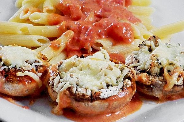 Stuffed Mushrooms in Tomato Cream