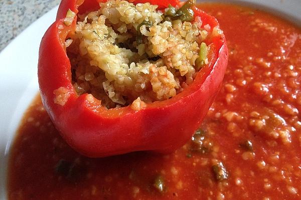 Stuffed Peppers with Bulgur and Tomato Sauce
