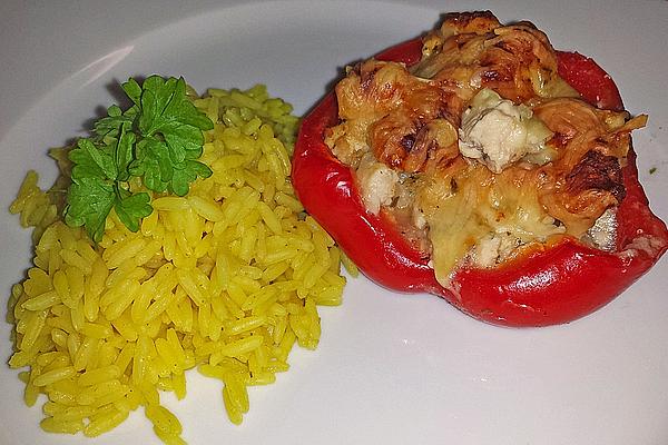 Stuffed Peppers with Chicken and Cottage Cheese