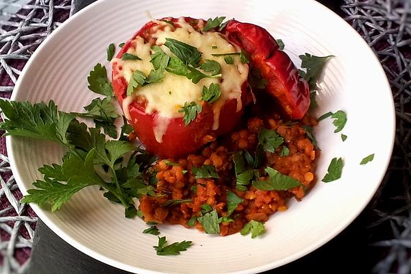Stuffed Peppers with Curry Lentils