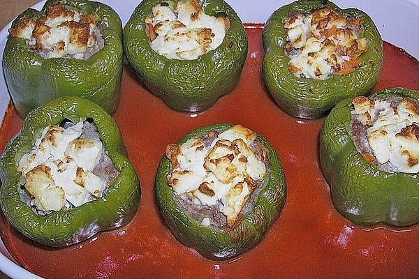 Stuffed Peppers with Mince and Feta