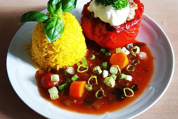 Stuffed Peppers with Tomato Sauce (Hungarian Recipe!)