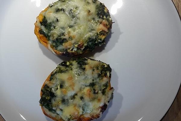 Stuffed Sweet Potatoes with Spinach and Feta