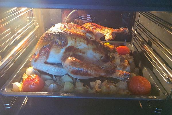 Stuffed Turkey Cooked At Low Temperature