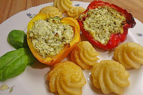 Stuffed Zucchini or Peppers with Feta and Pesto