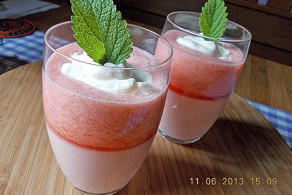 Summer Berry Mousse with Fruit Sauce and Cream