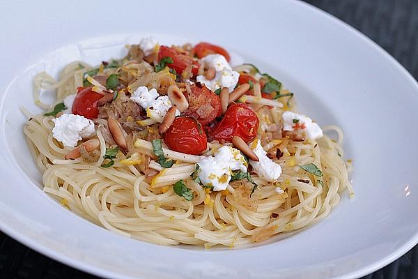 Summer Pasta with Vegetables and Fresh Goat Cheese