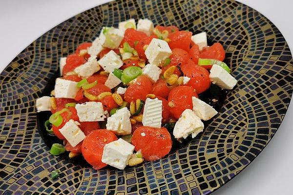 Summer Salad Made from Watermelon and Mint