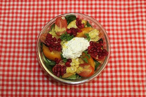 Summer Salad with Grainy Cream Cheese and Nectarines