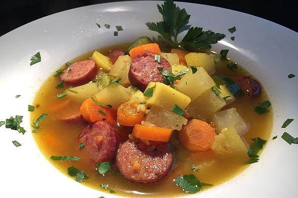 Summer Soup with Sausages