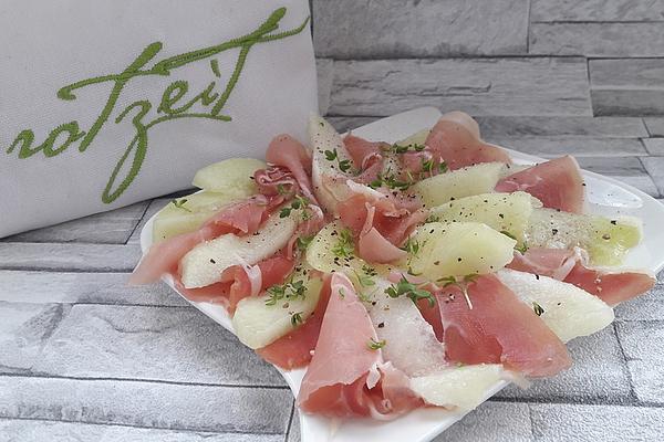 Summery Carpaccio with Raw Ham and Melon