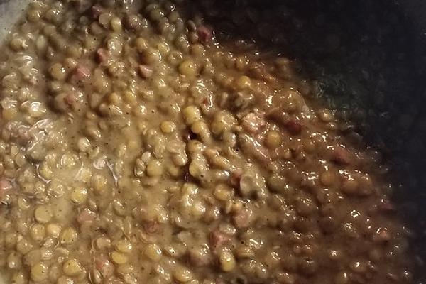 Swabian Lentils in Pressure Cooker