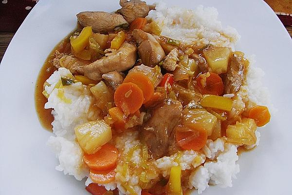 Sweet and Sour Chicken with Colorful Vegetables